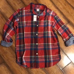 NWT boys plaid gap shirt